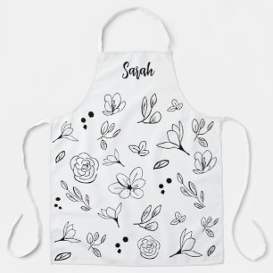 Gepersonaliseerde Minimalistische Handlettering zw Schort