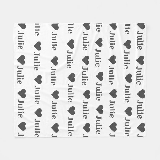 Gepersonaliseerde minimalistische hart deken (Voorkant (Horizontaal))