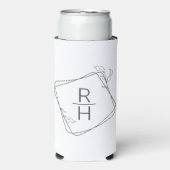 Gepersonaliseerde minimalistische huwelijksgunsten seltzer blikjeskoeler (Seltzer Voorkant)