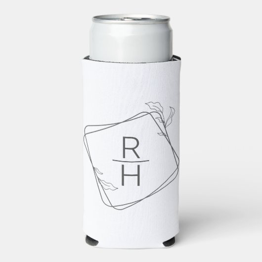 Gepersonaliseerde minimalistische huwelijksgunsten seltzer blikjeskoeler (Seltzer Voorkant)