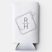 Gepersonaliseerde minimalistische huwelijksgunsten seltzer blikjeskoeler (Voorkant)