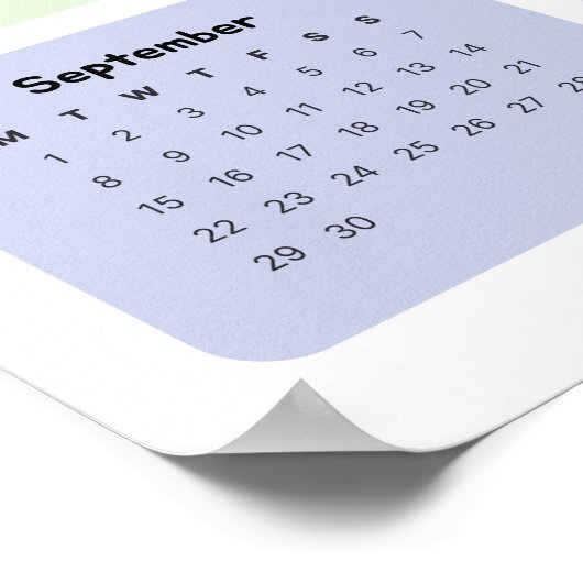 Gepersonaliseerde Minimalistische Jaarplanner Kale Poster (Hoek)