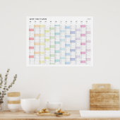 Gepersonaliseerde Minimalistische Jaarplanner Kale Poster (Keuken)