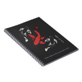Gepersonaliseerde minimalistische Japanse Koi Fish Notitieboek (Rechterzijde)