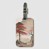 GEPERSONALISEERDE minimalistische Japanse kustlijn Bagagelabel (Voorkant (verticaal))