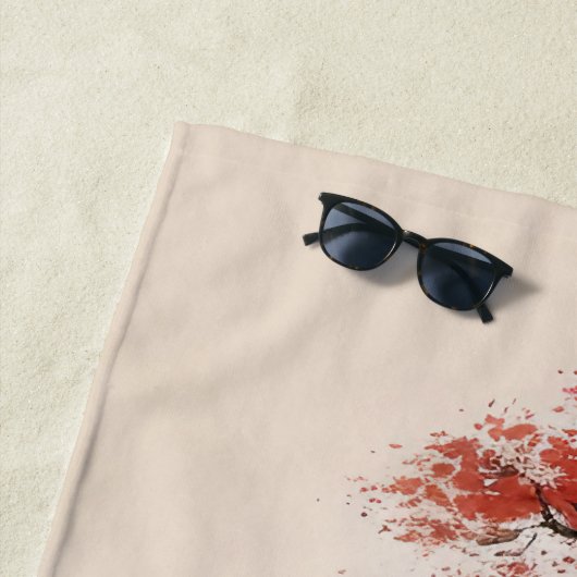 GEPERSONALISEERDE minimalistische Japanse kustlijn Strandlaken (In situ)