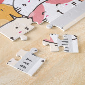 Gepersonaliseerde minimalistische kattenpuzzel - 8 legpuzzel (Zijkant)