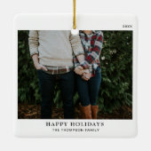 Gepersonaliseerde minimalistische kerstfoto keramisch ornament (Achterkant)
