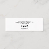 Gepersonaliseerde minimalistische moderne oorbel d mini visitekaartje (Achterkant)