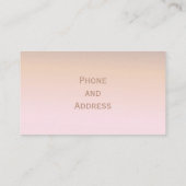 Gepersonaliseerde minimalistische moderne perzik f visitekaartje (Achterkant)