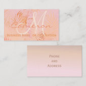 Gepersonaliseerde minimalistische moderne perzik f visitekaartje (Voorkant / Achterkant)