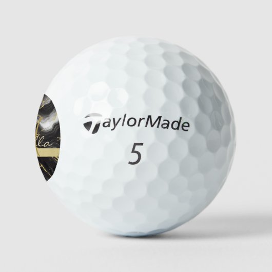 Gepersonaliseerde minimalistische moderne zwart go golfballen (Logo)