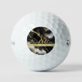 Gepersonaliseerde minimalistische moderne zwart go golfballen (Voorkant)