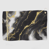 Gepersonaliseerde minimalistische moderne zwart go golfhanddoek (Horizontaal)