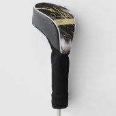 Gepersonaliseerde minimalistische moderne zwart go golfheadcover (Schuin)