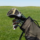 Gepersonaliseerde minimalistische moderne zwart go golfheadcover (Insitu)