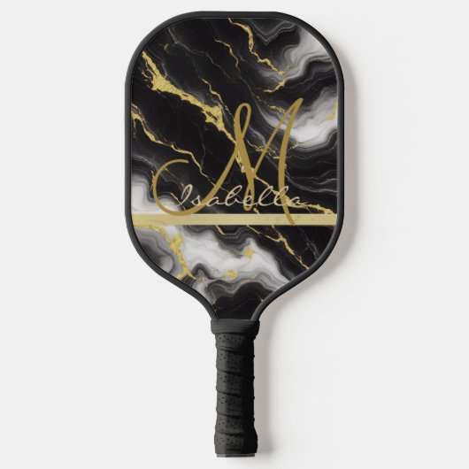 Gepersonaliseerde minimalistische moderne zwart go pickleball paddle (Voorkant)