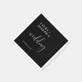 Gepersonaliseerde minimalistische moderne zwarte b servet (Hoek)