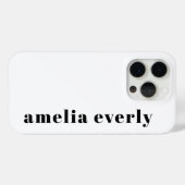 Gepersonaliseerde minimalistische monochrome Hoesj Case-Mate iPhone Case (Achterkant (horizontaal))