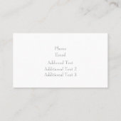 Gepersonaliseerde minimalistische ontwerp witte ac visitekaartje (Achterkant)