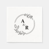 Gepersonaliseerde minimalistische paar Initialen b Servet (Voorkant)