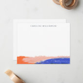 Gepersonaliseerde minimalistische penseelstreek Si Notitiekaartje (Voorkant / Achterkant in situ)