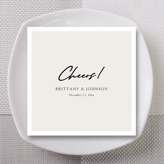 Gepersonaliseerde minimalistische "Proost!" Script Servet