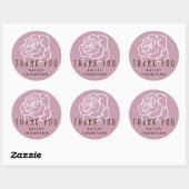 Gepersonaliseerde minimalistische retro roze roos ronde sticker (Vel)