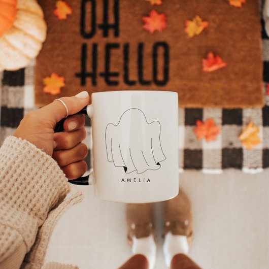 Gepersonaliseerde minimalistische Schattigee Hallo Mok