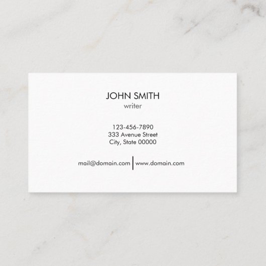 Gepersonaliseerde minimalistische schets Leaf Visitekaartje (Achterkant)