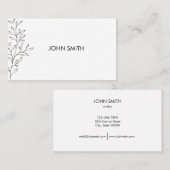Gepersonaliseerde minimalistische schets Leaf Visitekaartje (Voorkant / Achterkant)