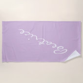 Gepersonaliseerde minimalistische scriptnaam Paste Strandlaken (Voorkant)