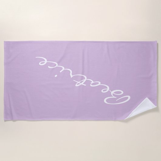 Gepersonaliseerde minimalistische scriptnaam Paste Strandlaken (Voorkant)