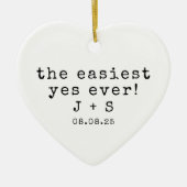 Gepersonaliseerde minimalistische typografie inges keramisch ornament (Voorkant)