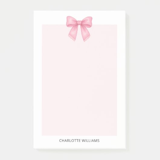 Gepersonaliseerde Minimalistische Vrouwelijke Roze Post-it® Notes (Voorkant)