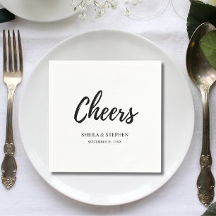 Gepersonaliseerde Minimalistische Wedding Cheers C Servet