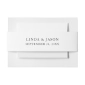 Gepersonaliseerde minimalistische witte bruiloft uitnodigingen wikkel (Voorkant Voorbeeld)