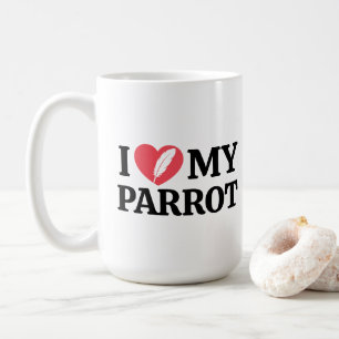 Gepersonaliseerde Minimalistische Witte Papegaai L Koffiemok