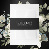 Gepersonaliseerde minimalistische zwart-wit bruilo uitnodigingen wikkel