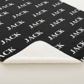 Gepersonaliseerde minimalistische zwart witte jong sherpa deken (3/4)