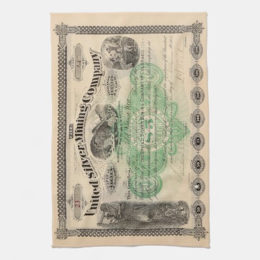 Gepersonaliseerde Mining Stock Keukenhanddoek (Verticaal)