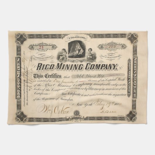 Gepersonaliseerde Mining Stock Keukenhanddoek (Horizontaal)