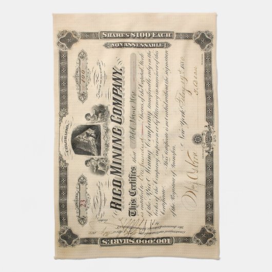 Gepersonaliseerde Mining Stock Keukenhanddoek (Verticaal)