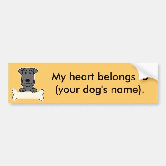 Gepersonaliseerde minister Schnauzer Bumpersticker (Voorkant)