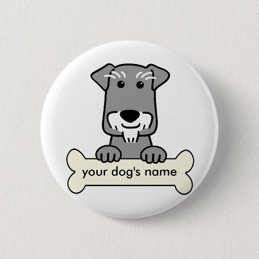 Gepersonaliseerde minister Schnauzer Ronde Button 5,7 Cm (Voorkant)