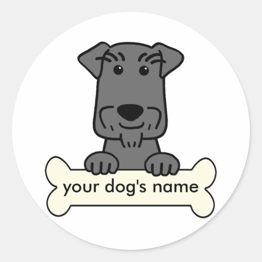 Gepersonaliseerde minister Schnauzer Ronde Sticker (Voorkant)