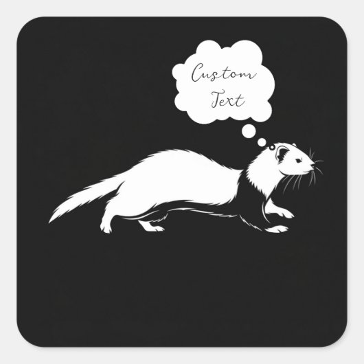 Gepersonaliseerde Mink Silhouette Laptop Sticker (Voorkant)