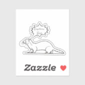 Gepersonaliseerde Mink Silhouette Laptop Sticker (Vel)