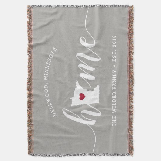 Gepersonaliseerde Minnesota Home State Deken (Voorkant Verticaal)