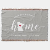 Gepersonaliseerde Minnesota Home State Deken (Voorkant)